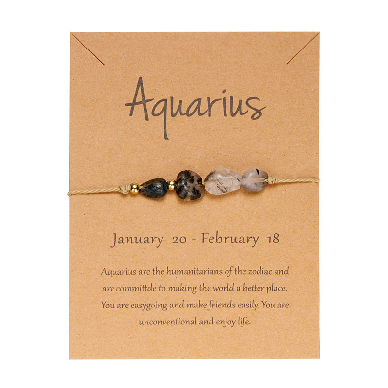Wholesale Twelve Constellations Natural Stone Beaded Bracelet